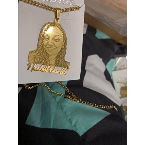 Personalized Custom Your Photo Necklace Nameplate Jewelry Stainless Steel Portrait With Name Necklaces Pendants Collier Femme