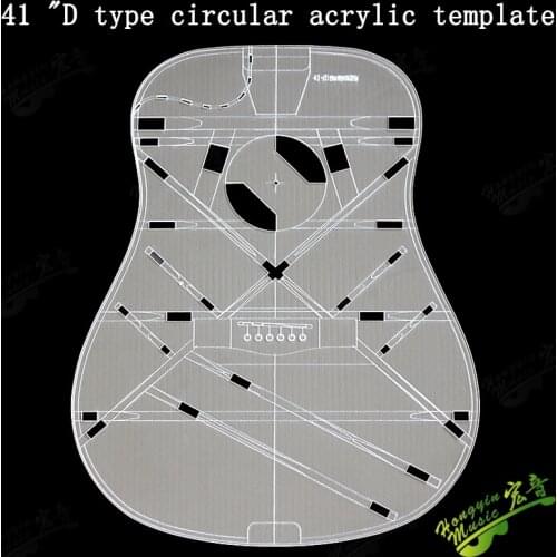41-inch D-type Balladry Guitar Transparent Acrylic Template Guitar Making Molds Appearance Sound Hole Sound Beam Location Map
