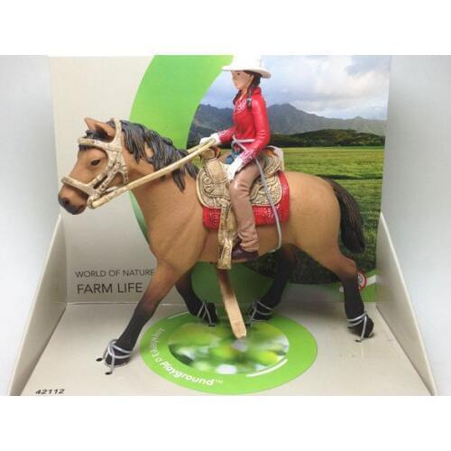 Pvc figure Riding Western Cowboy Equestrian Knight Jockey Simulation Animal Character Scene Model Toy