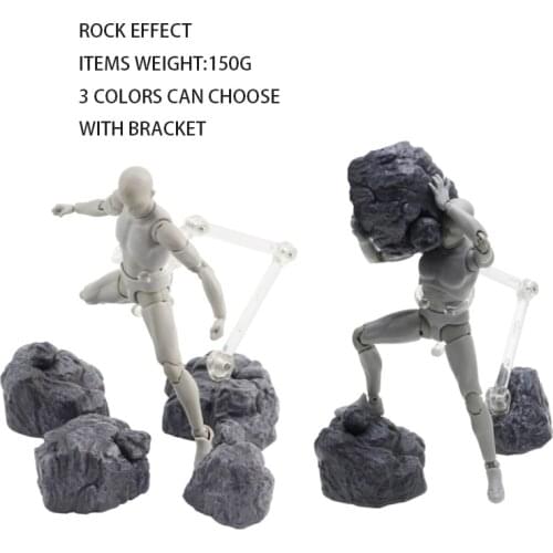 Rock effect decoration rock model 3 colors with bracket for gundam model/figure models