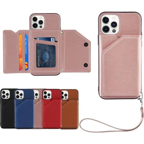 Luxury Credit Card Slot Back Cover Wallet Case for iphone 12 Pro Max XR X XS MAX PU Leather Case For iphone 11 Pro Max 7 8 Plus