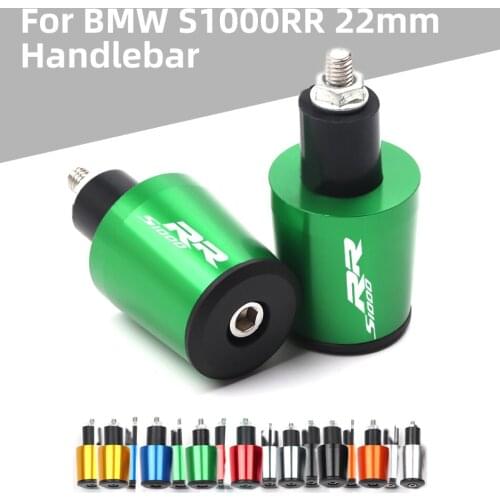 With Logo 8 Colors For BMW S1000RR S1000 RR 7/8'' 22mm Motorcycle CNC Aluminum Handlebar Grips End Handle Bar Cap End Plug