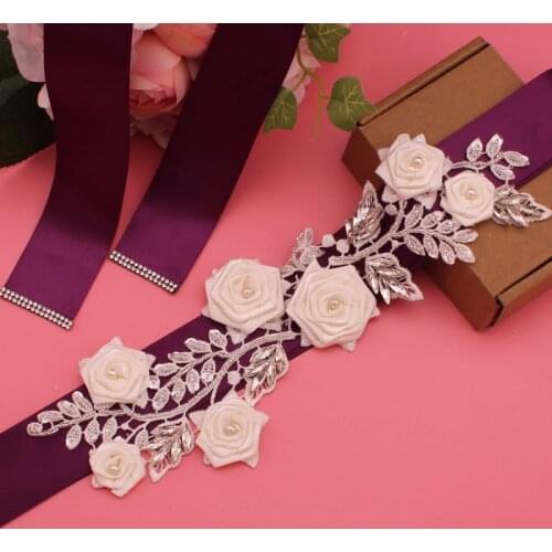 Rhinestones Bridal belt diamond wedding dress belt crystal satin wedding bridal sash for wedding dress