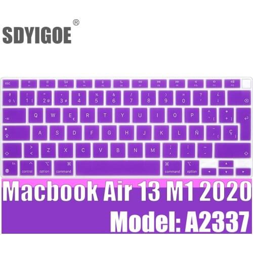 SDYIGOE Spanish layout Silicone Keyboard Cover Protector for MacBook Air13 inch 2020 (Model A2337/M1 Chip) Laptop keyboard cover