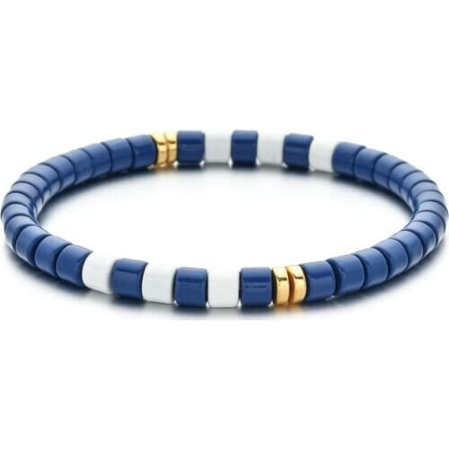 ZMZY Vintage Enamel Bracelets For Women Men Tile Beads Bracelets Pulseras Mujer Moda New Femme Boho Summer Jewelry Wholesale