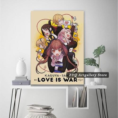 Japanese Classic Anime Kaguya Sama Poster Nordic Style Simplicity Wall Sticker Home Living Bedroom Decoration Wall Art