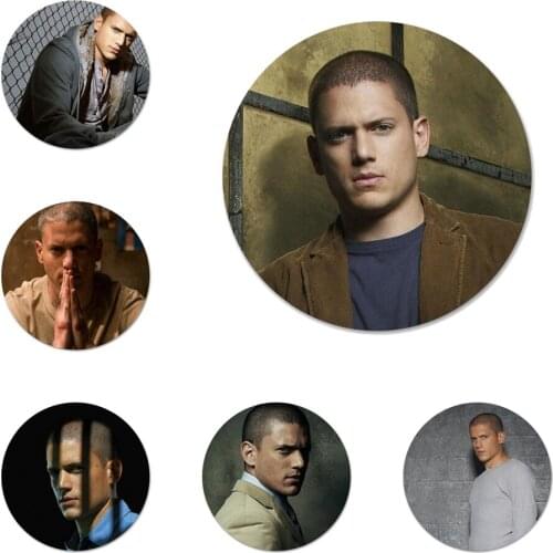 Wentworth Miller Prison Break Star Badge Brooch Pin Accessories For Clothes Backpack Decoration gift