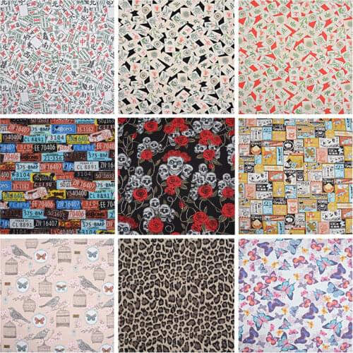 1 Yard Sky Clouds Mews Printed Canvas Fabric Cotton Cloth 12Oz Canvas Textile For DIY Use