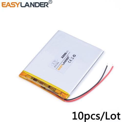 10pcs /Lot 3.7v lithium Li ion polymer rechargeable battery 2200mAh 436184 for tablet pc POWER BANK CELL PHONE PIPO