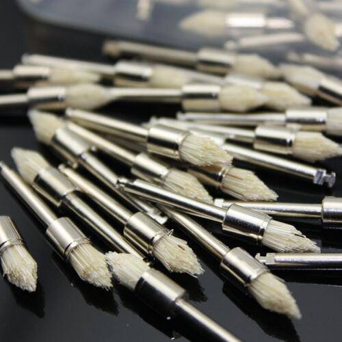 100 PCS Dental Pointed Bristles Latch Flat Polishing Polisher Prophy Brush