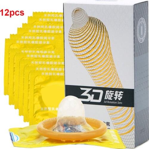 12pcs Natural Latex Condoms 3D Ripples Cock Extender Sex Toys for Men Ejaculation Delay Fruit Flavour Penis Sleeve Couple Erotic
