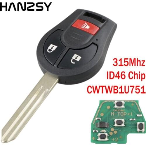 2+1/3 Buttons 315Mhz Remote key For NISSAN Qashqai Sunny Sylphy Tiida X-Trail Rogue Versa 2008-2016 CWTWB1U751 ID46 Chip
