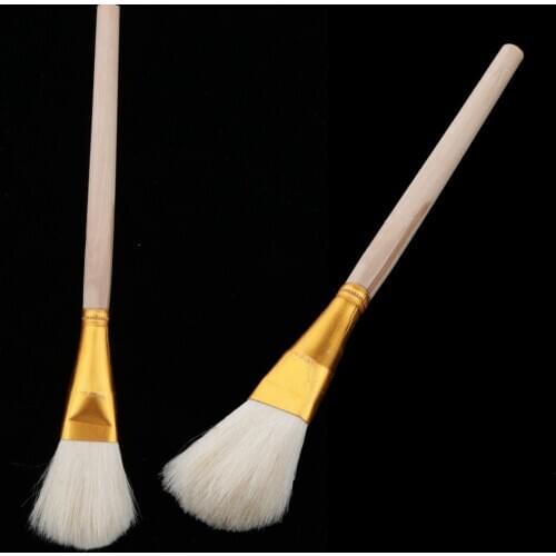 2Pcs Pro Dedicated Wood Brush Soft Hair Sweep Mop Gold Leaf Foil Sweeper