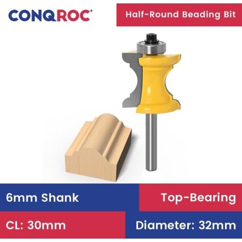 6mm Shank Bullnose Bead Column Face Molding Router Bit Woodworking Milling Cutter