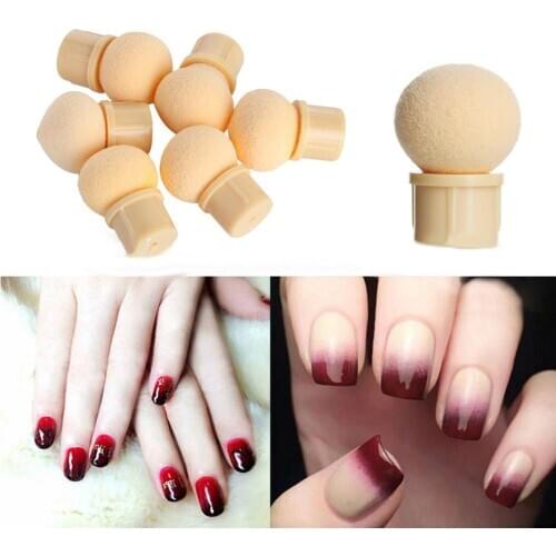 6Pcs/Set Professional Soft Replacement Sponge Nail Blooming Drawing Pen Heads Sponge head can be washed with water and