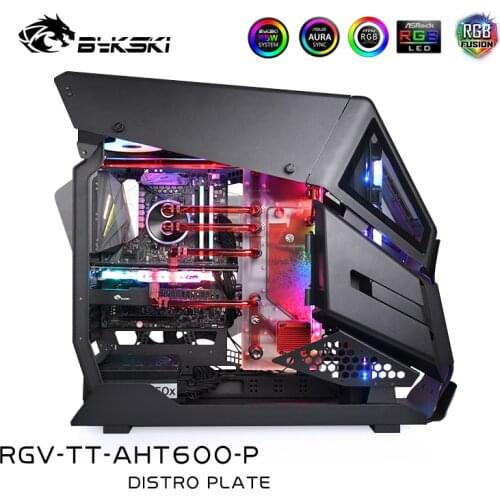 BYKSKI Acrylic Board Water Channel Solution use for ThermalTake Premium AH T600 case / Kit for CPU and GPU Block / reservoir