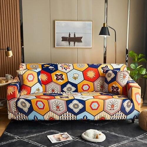 Sofa Cover Floral Printed Elastic Sectional Couches for Living Room Pet Settee Couch Chair Cover Home Decor 1/2/3/4 Seater