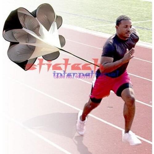 By dhl or ems 20pcs New Speed Resistance Training Parachute Running Chute Soccer Football Training Parachute Umbrella Black