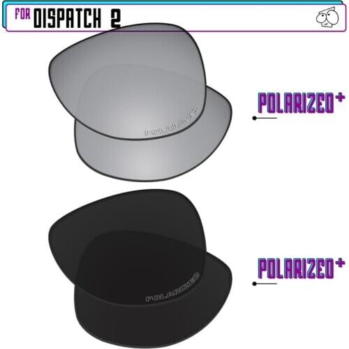 EZReplace Anti-Seawater Polarized Replacement Lenses for - Oakley Dispatch 2 Sunglasses - Black P Plus-Silver P Plus