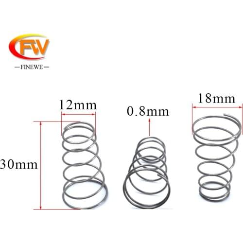 FINEWE 5pcs/lot Conical Spring Tower Pagoda Spring 0.5-0.8mm Wire Small Pressure Contact Compression Battery Spring Factory Who