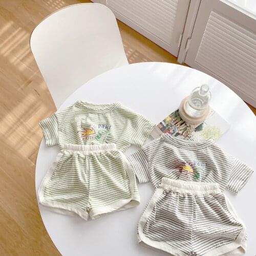 Koodykids Summer Baby Boys Girls Clothes Set 2PCS Bear Printed T Shirts Shorts 2pcs Cotton Soft Toddlers Girls Boys Clothing Set