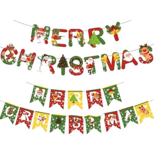 Colorful Merry Christmas Garlands Banner Xmas Wall Decor Merry Christmas Decor For Home 2021 Happy New Year Party Favor