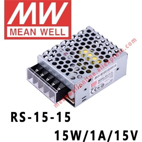 Mean Well RS-15-15 AC/DC 15W/1A/15V Single Output Switching Power Supply meanwell online store
