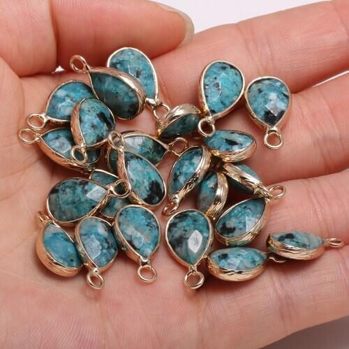 Natural Stone Faceted agates Pendants Water drop shape Exquisite Charms for Jewelry Making Diy earring necklace accessories