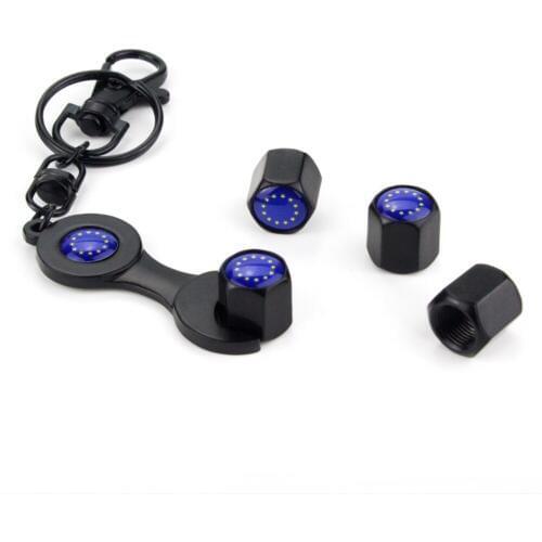 4pcs Creative Flag Logo Automobiles Styling Wheel Valve Caps 1pc Wrench for Chevrolet Captiva Niva Aveolacetti Sonic Spark Cruz