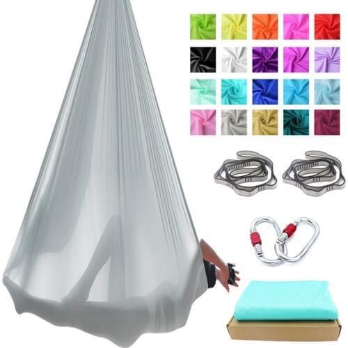 New PRIOR FITNESS 4*2.8M yoga hammock set anti gravity yoga swing aerial inversion Air yoga swing Full Set 20 Colors