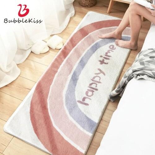 Bubble Kiss Nordic Style Area Rugs for Living Rooom Cashmere Home Cartoon Rainbow Pattern Bedroom Carpet Bedside Soft Floor Mat