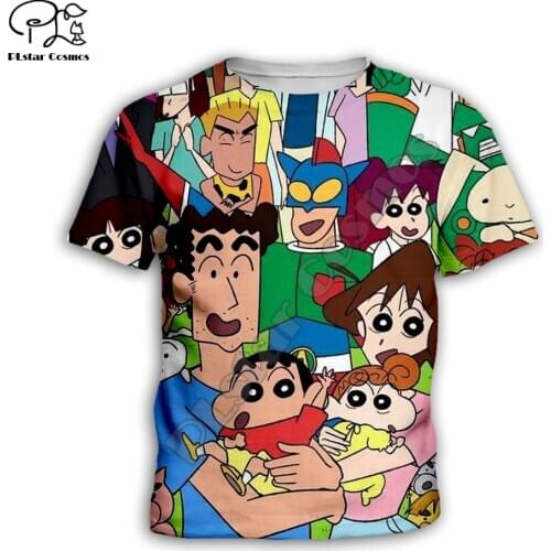 Kids Cute Japan Anime Crayon Shinchan Childrens wear 3d print T-shirt Boys/Girls Printed Top Short Sleeve Kids Tshirts KT-1
