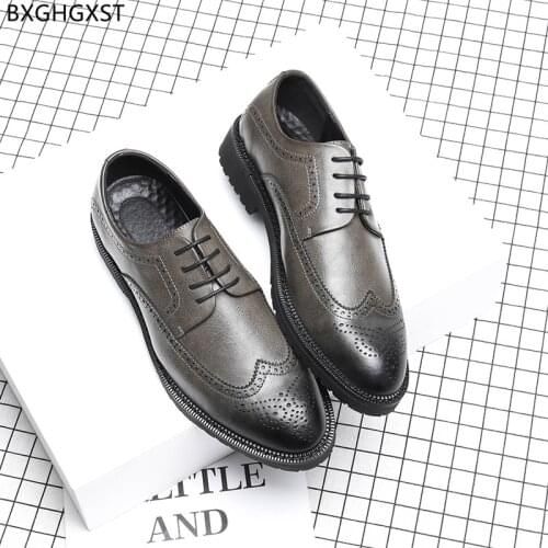 Brogue Men Dress Shoes Leather Oxford Wedding Shoes for Men 2021 Black Man Brown Business Shoes Men Los Zapatos De Los Hombres
