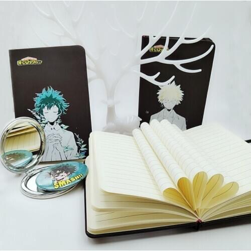 NEW Anime My Hero Academia Notebook Midoriya Izuku Cosplay black Notebook Stationery Student Personality Notebook diary book