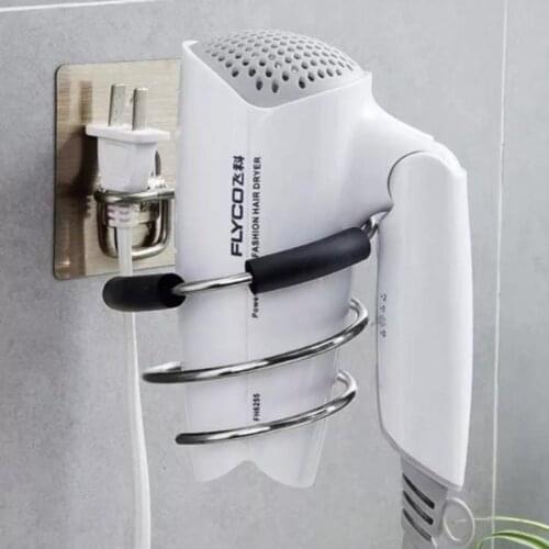 New Hair Dryer Holder Rack Barber Salon Styling Storage Straighteners Organizer Hairdryer Stainless Steel Stand Bracket