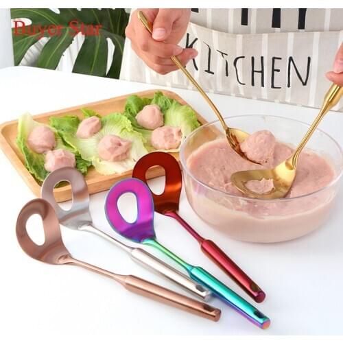 Buyer Star Stainless Steel Meatball Maker Spoon Meat Baller with Elliptical Leakage Hole Non-Stick Kitchen Utensil Gadget