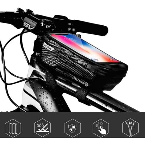 Protable Mountain Bike Bag Waterproof MTB Mobile Phone Case Front Tube Bag Multifunction Outdoor Bicycle Bag Bicycle Accessories