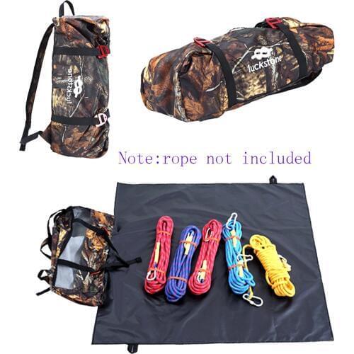 Climbing Rope Bag Backpack with Ground Sheet for Mountaineering Equipment Storage Ultra-light Folding Gear Bag & Shoulder Straps