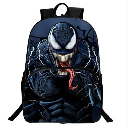 Superhero Venom Student School Shoulder Bag Cosplay Backpack Cartoon Bookbag Teenage Laptop Travel Bags Gift