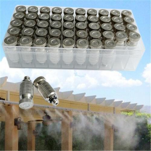 S362 Free Shipping High Pressure 3/16" Thread Misting Nozzle Brass Nickel Anti Drip Fogging Sprayers Cooling Humidify Sprinklers