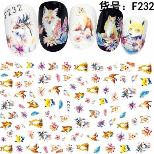 SUPER THIN SELF ADHENSIVE 3D NAIL ART NAIL SLIDER STICKER CARTOON CAT LITTLE RED CAP RABBITS HARE DOG PALM TREES F231-240