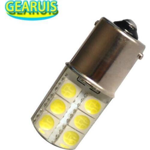 100pcs P21W S25 1156 BA15S 12 SMD 5050 LED Silicone 2W Cold White 8000K Car Crystal Turn signal light parking lights bulb 12V