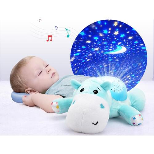Cute Design Led Night Light Stars Projector Baby Toys For Children With Colorful Light Luminous Music Animals Lamp Novelty Sky
