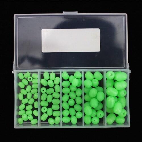 100pcs Luminous soft cylindrical anti-collision bean suit Block Beans Rock fishing accessories Fishing tackle supplies