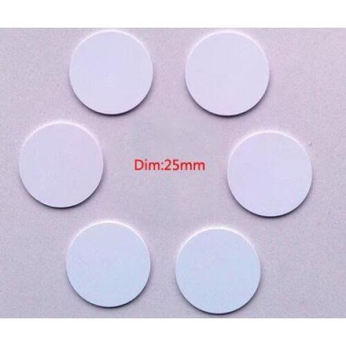 Waterproof IC Tag ,IC coin card, 13.56M,1k memory, Diameter 25 mm , min:500pcs