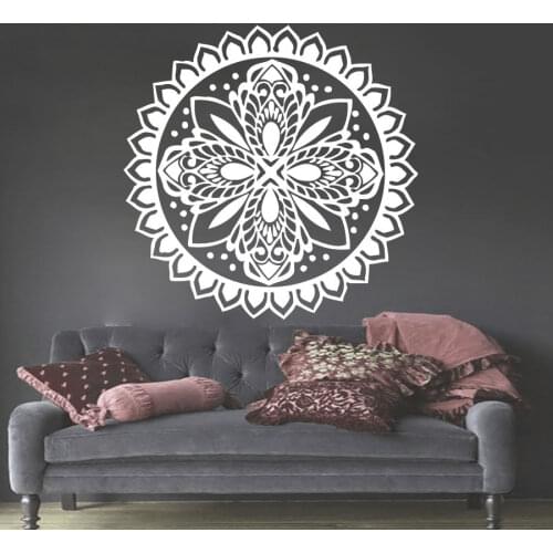 Yoga Home Decor Mandala Indian Pattern Vinyl Wall Sticker Yoga Oum Om Sign Decal Vinyl Stickers Removable Home Wallpaper AY545