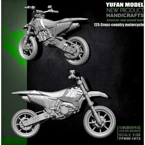 Yufan Model Original 1/35 Resin Soldier Of 125 Off-road Motorcycle Model Kit Yfww-1872