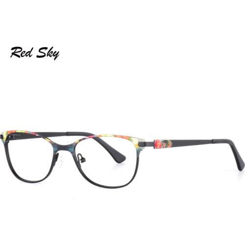 Womens Metal Optical Glasses Frame Ultralight Stainless Steel Tortoise Frame Prescription Myopia Presbyopia Spectacles Frame