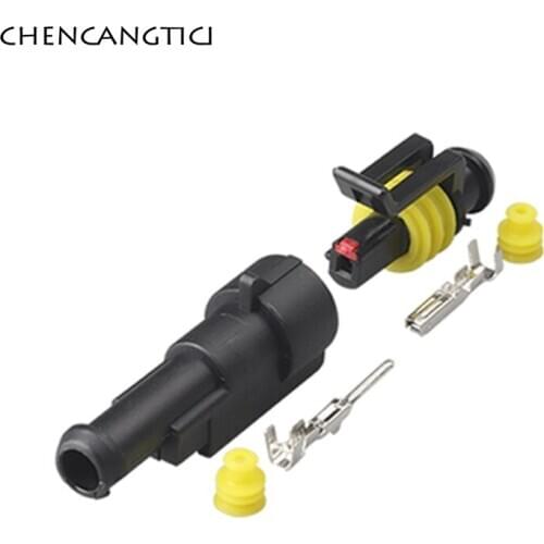 5 Sets 1 Pin Way Auto AMP Tyco Connector Car Waterproof Male Female Plug 282079-1 282103-1 DJ7011Y-1.5-21 DJ7011Y-1.5-11