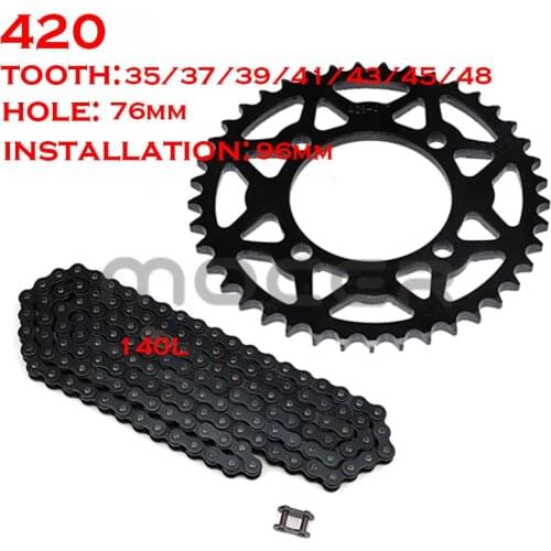 420 Chain 140 Links 35T/37T/39T/41T/43T/45T/48T Motorcycle Sprockets Rear Back Sprocket Cog For 110cc 125cc 140cc Dirt Pit Bike